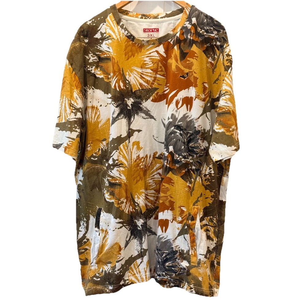 Staple Pigeon Graphic T‎ shirt Mens 3XL Pockets Abstract Floral Streetwear RARE